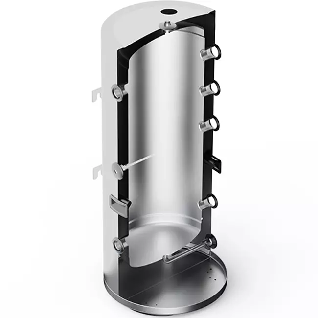 Buffervat RVS Duplex 100L, 2KW weerstand en ontluchtingsventiel